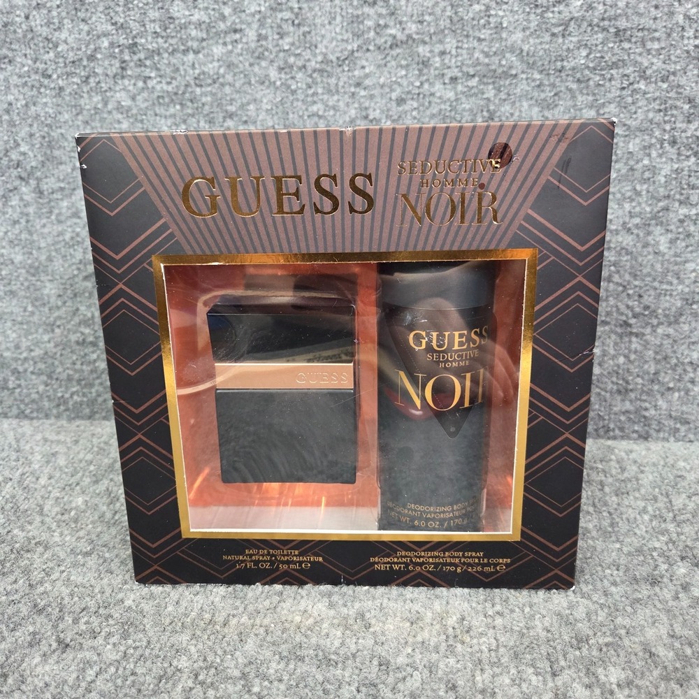 GUESS Seductive Homme Noir Cologne Eau de Toilette & Body Spray‎ *New Boxed Set*